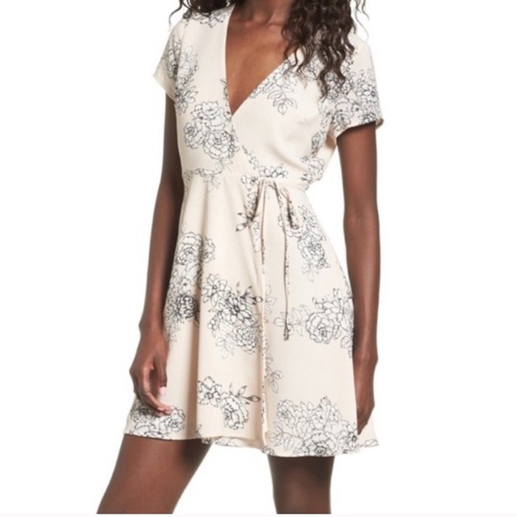 Lush Dresses & Skirts - LUSH Floral Pale Pink Lush Mini Wrap Dress XL